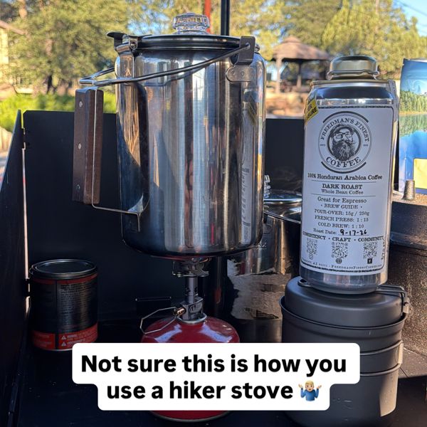 Cooking equipment on a camping stove